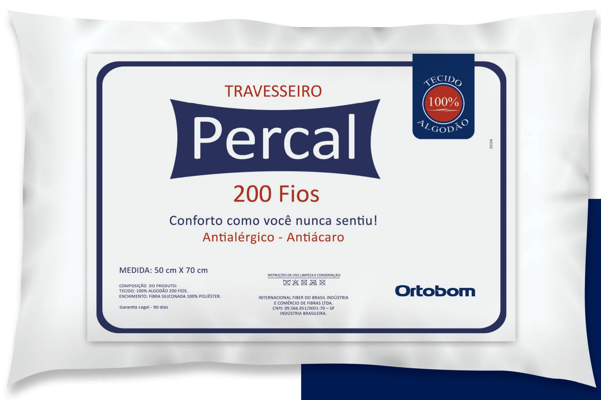 Travesseiro Ortobom Percal 200 fios